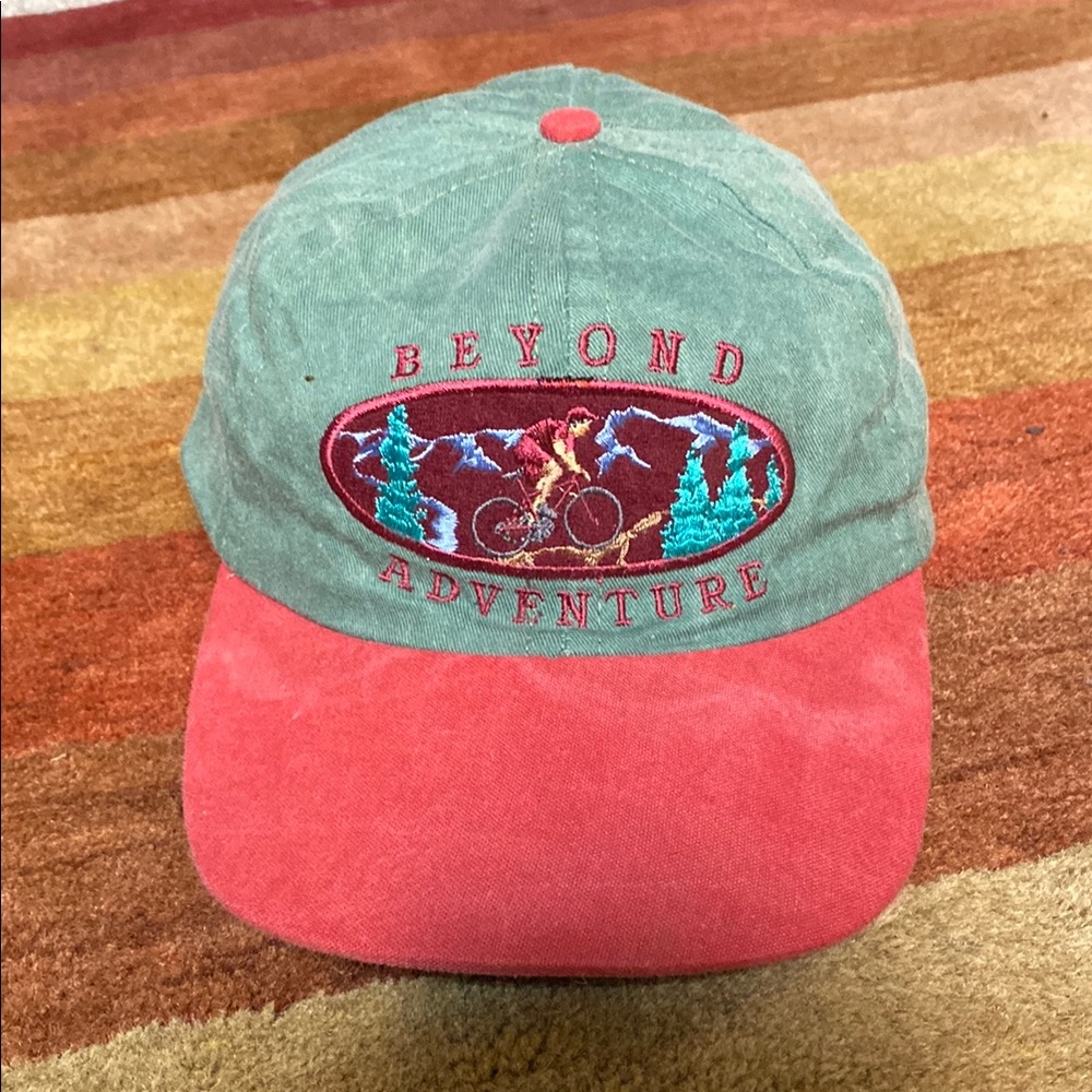 Vtg Green and Red Beyond Adventure Cap